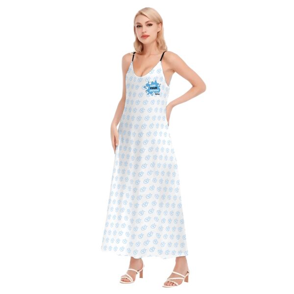3D Halter Back Long Dress