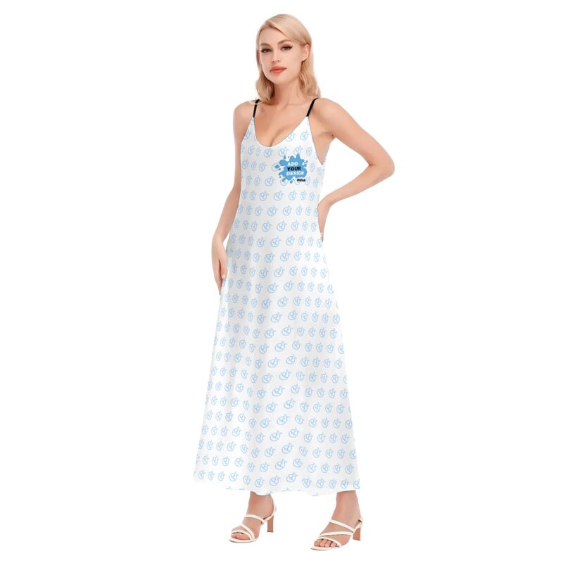 3D Halter Back Long Dress