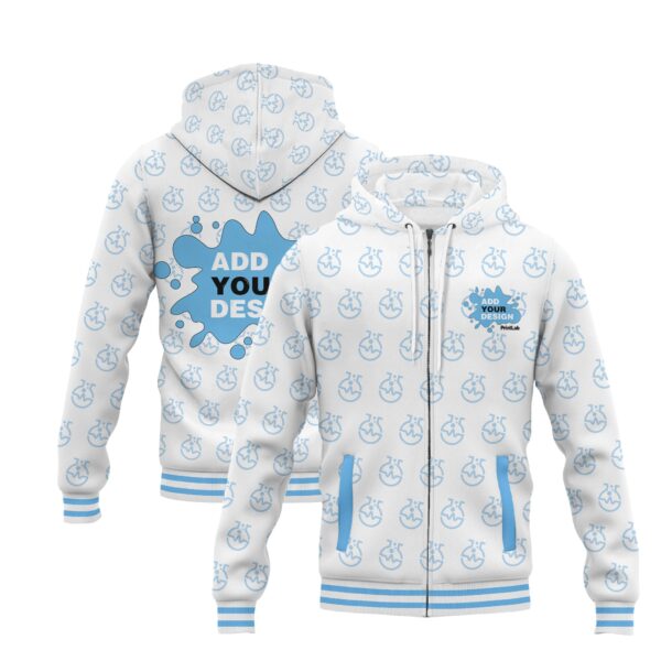 3D Zipper Hooded Baseball Jacket
