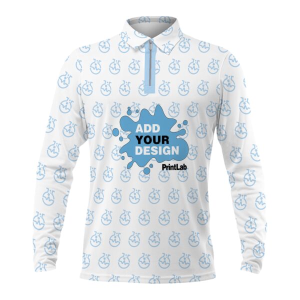 3D Long Sleeve Zipper POLO Shirt