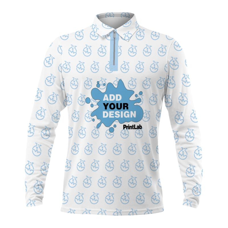 3D Long Sleeve Zipper POLO Shirt